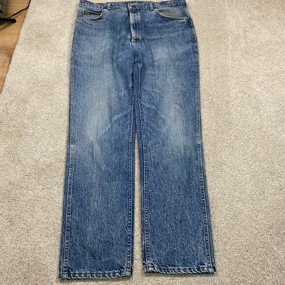 VTG Lee Jeans Mens 38x32* USA Faded Straight Cowboy Retro Heritage Cotton Denim - Picture 1 of 10
